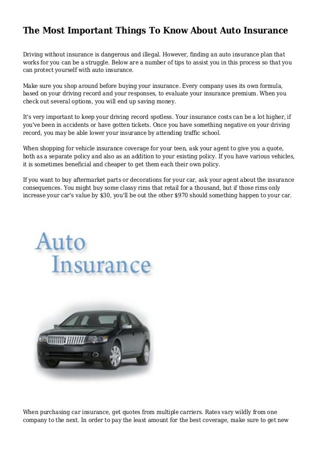 AUTO INSURANCE MONEY SAVING FORMULAE